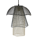 Подвесной светильник Black Grey Mesh Tube Lampshade Hanging Lamp варинант исполнения - 1 | Loft Concept в Костроме