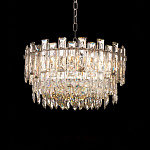 Круглая люстра с хрустальными подвесками на серебряном каркасе Gorgeous Crystal Light варинант исполнения - 8 | Loft Concept в Костроме