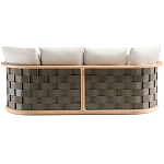 Дизайнерский уличный диван из массива дерева с плетеной спинкой PALINFRASCA Sofa варинант исполнения - 20 | Loft Concept в Костроме