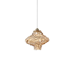 Подвесной светильник с плафоном из фактурного светло-янтарного стекла Light Ensemble варинант исполнения - 2 | Loft Concept в Костроме