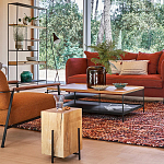 Металлический стеллаж с деревянными полками и ящиками Menzie Metal Wood Rack варинант исполнения - 6 | Loft Concept в Костроме