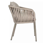 Стул серо-бежевый с декоративным плетением на спинке и подлокотниках Chair Weave варинант исполнения - 2 | Loft Concept в Костроме