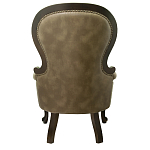 Кресло кожаное с мягкими подлокотниками на 4-х деревянных ножках Evelyn Classical Armchair варинант исполнения - 2 | Loft Concept в Костроме