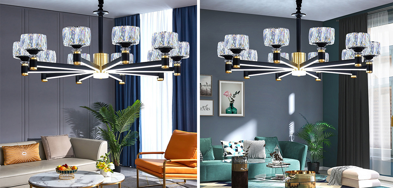 Дизайнерская Люстра 10 хрустальных плафонов Crystal Shades Chandelier Дизайнерская Люстра 10 хрустальных плафонов Crystal Shades Chandelier - Loft-Concept в Костроме