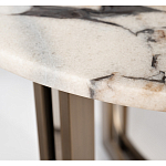 Столик журнальный с круглой мраморной столешницей Unique Stone Design варинант исполнения - 3 | Loft Concept в Костроме