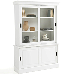 Витрина с раздвижными дверцами Wells Glass Showcase White варинант исполнения - 1 | Loft Concept в Костроме