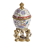 Шкатулка в форме яйца на величественных львах из фарфора с бронзовыми элементами Eden Garden варинант исполнения - 4 | Loft Concept в Костроме