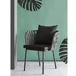 Стул мягкий с декором в виде плетеных лент на спинке и подлокотниках Semicircular Chair Decorated with Ribbons варинант исполнения - 1 | Loft Concept в Костроме