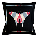 Подушка декоративная бабочка с узором красного и серого цвета Ikat Pattern варинант исполнения - 1 | Loft Concept в Костроме