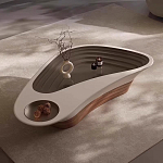 Журнальный столик фигурный со стеклянной столешницей Table Drop варинант исполнения - 1 | Loft Concept в Костроме