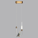 Подвесной светильник с декоративной фигуркой птицы на прозрачной изогнутой трубке Ganthea варинант исполнения - 4 | Loft Concept в Костроме