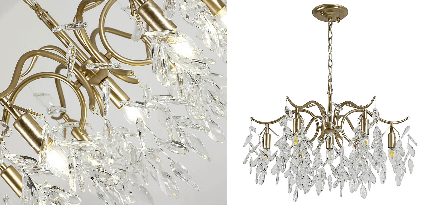 Люстра Hanging Crystal Leaves Chandelier 71 Люстра Hanging Crystal Leaves Chandelier 71 - Loft-Concept в Костроме