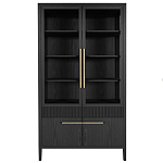 Витрина Primo со стеклянными фасадами и буфетом шпон Черный дуб варинант исполнения - 1 | Loft Concept в Костроме