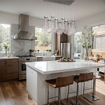 Люстра с 9-ю прозрачными плафонами из стекла в форме капли на прямоугольном потолочном основании цвета хром Lucid Rain  варинант исполнения - 11 | Loft Concept в Костроме