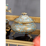 Шкатулка голубого цвета с золотым растительным узором Eden Garden варинант исполнения - 3 | Loft Concept в Костроме