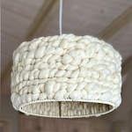 Вязаный шерстяной светильник Knitted wool lamp Cylinder варинант исполнения - 2 | Loft Concept в Костроме