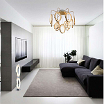 Потолочный светильник светодиодный с золотистым каркасом Ring of Fire варинант исполнения - 1 | Loft Concept в Костроме