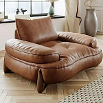 Кресло кожаное с деревянным каркасом Medieval Furniture варинант исполнения - 4 | Loft Concept в Костроме