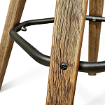 Барный стул со спинкой и мягкой обивкой с ромбами на 4-х деревянных ножках Бежевый Велюр Ava Charm варинант исполнения - 7 | Loft Concept в Костроме