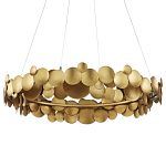Люстра круглая из многослойных золотых дисков Metal Disc Chandelier варинант исполнения - 5 | Loft Concept в Костроме