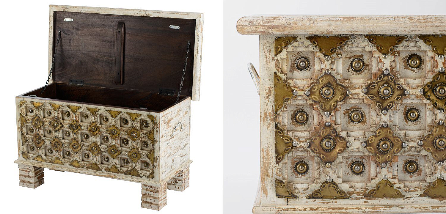 Сундук Antique Indian chest with pearls Сундук Antique Indian chest with pearls - Loft-Concept в Костроме