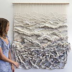 Дизайнерское современное текстильное панно Жемчуг варинант исполнения - 1 | Loft Concept в Костроме