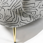 Кресло мягкое с принтом на золотистых ножках Onlooker варинант исполнения - 2 | Loft Concept в Костроме