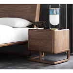 Прикроватный деревянный столик с 2-мя ящиками Moon Walnut Furniture варинант исполнения - 2 | Loft Concept в Костроме
