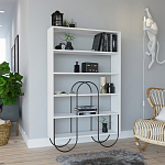 Стеллаж прямой белый с 5-ю открытыми полками NORFOLK BOOKCASE WHITE варинант исполнения - 1 | Loft Concept в Костроме