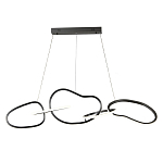 Люстра подвесная  5-ю асимметричными кольцами черного цвета Ring Horizontal варинант исполнения - 1 | Loft Concept в Костроме