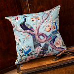Подушка декоративная с изображением птиц в саду Chinoiserie Garden Two Peacocks Cushion варинант исполнения - 2 | Loft Concept в Костроме