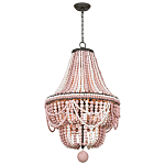 Люстра каплевидной формы украшенная розовыми круглыми бусинами Pink Beads Chandelier варинант исполнения - 1 | Loft Concept в Костроме