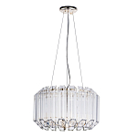 Люстра подвесная круглая с прозрачными хрустальными трубками и золотистым каркасом Диаметр 44 см Hexagon Tube Light варинант исполнения - 1 | Loft Concept в Костроме