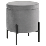 Серый пуф на черных ножках SANJAY варинант исполнения - 1 | Loft Concept в Костроме