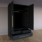 Шкаф платяной Primo с выдвижными ящиками шпон Светлый дуб варинант исполнения - 4 | Loft Concept в Костроме