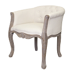 Кресло низкое в стиле прованс Бежевый Лен Louis French Armchair  варинант исполнения - 3 | Loft Concept в Костроме