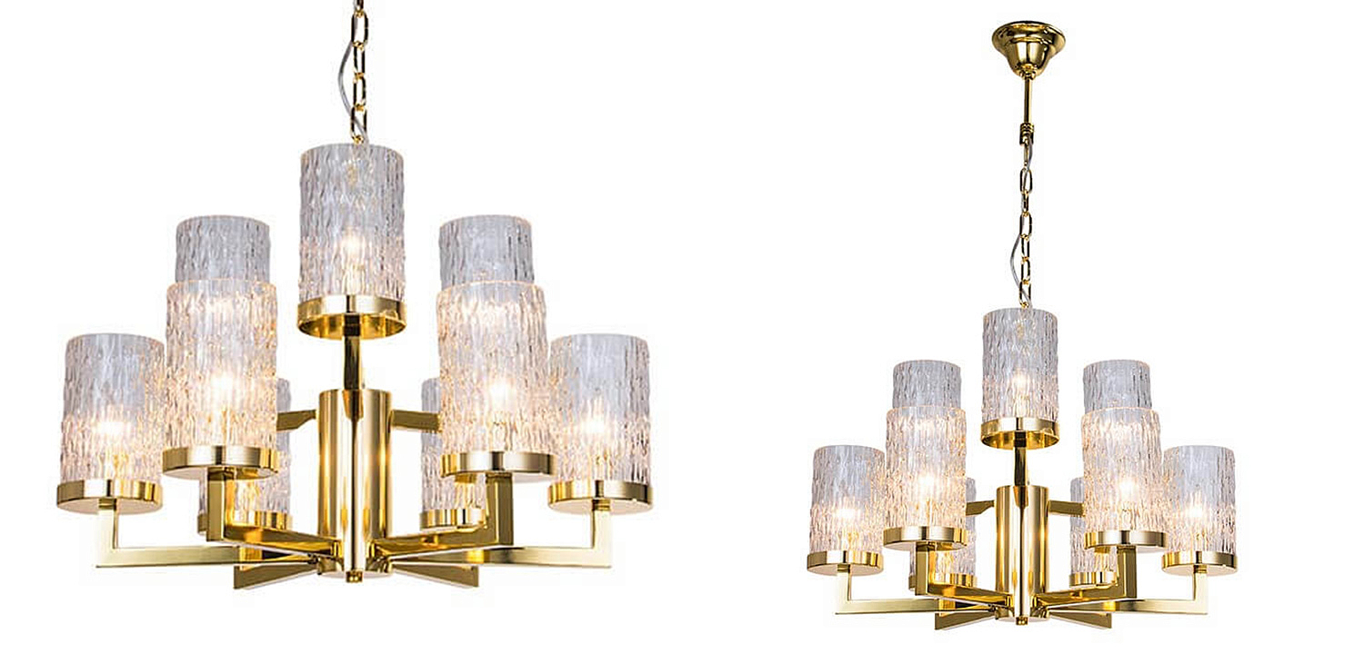 Люстра Estebe Glass Gold Chandelier 9 Люстра Estebe Glass Gold Chandelier 9 - Loft-Concept в Костроме