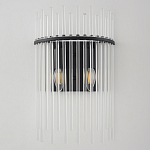 Бра со стеклянными прозрачными трубками и черным металлическим каркасом Nembus варинант исполнения - 1 | Loft Concept в Костроме