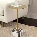 Дизайнерский журнальный стол с круглой столешницей на чёрно-белом основании Muruv варинант исполнения - 2 | Loft Concept в Костроме