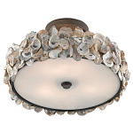 Потолочный светильник круглый с абажуром из устричных раковин Sea Ravens варинант исполнения - 3 | Loft Concept в Костроме