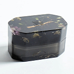Шкатулка из эпоксидной смолы с цветами черная Epoxy Resin Pink Flowers Box Black варинант исполнения - 3 | Loft Concept в Костроме