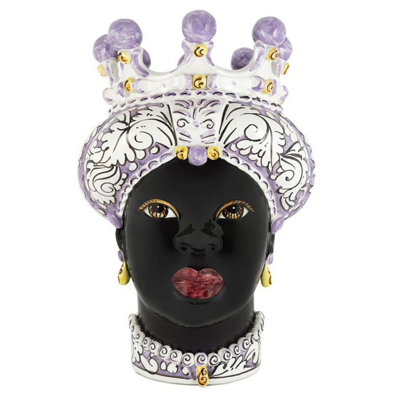 Ваза Vase Moro Lady Ornate Violet Черный Фиолетовый Белый в Костроме | Loft Concept 