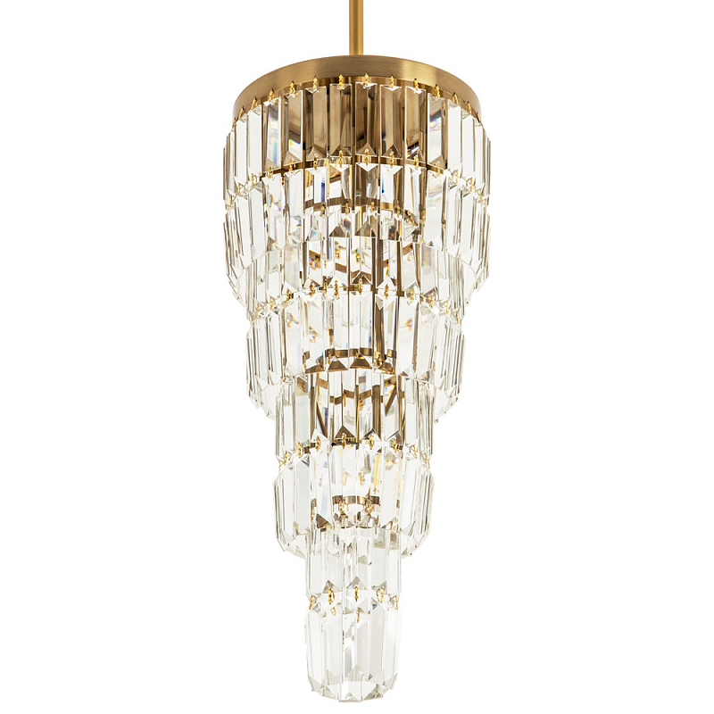 Многоярусная люстра с прямоугольными хрустальными подвесками Allard Crystal Chandelier Латунь Прозрачное Стекло Многоярусная люстра с прямоугольными хрустальными подвесками Allard Crystal Chandelier Латунь Прозрачное Стекло в Костроме | Loft Concept