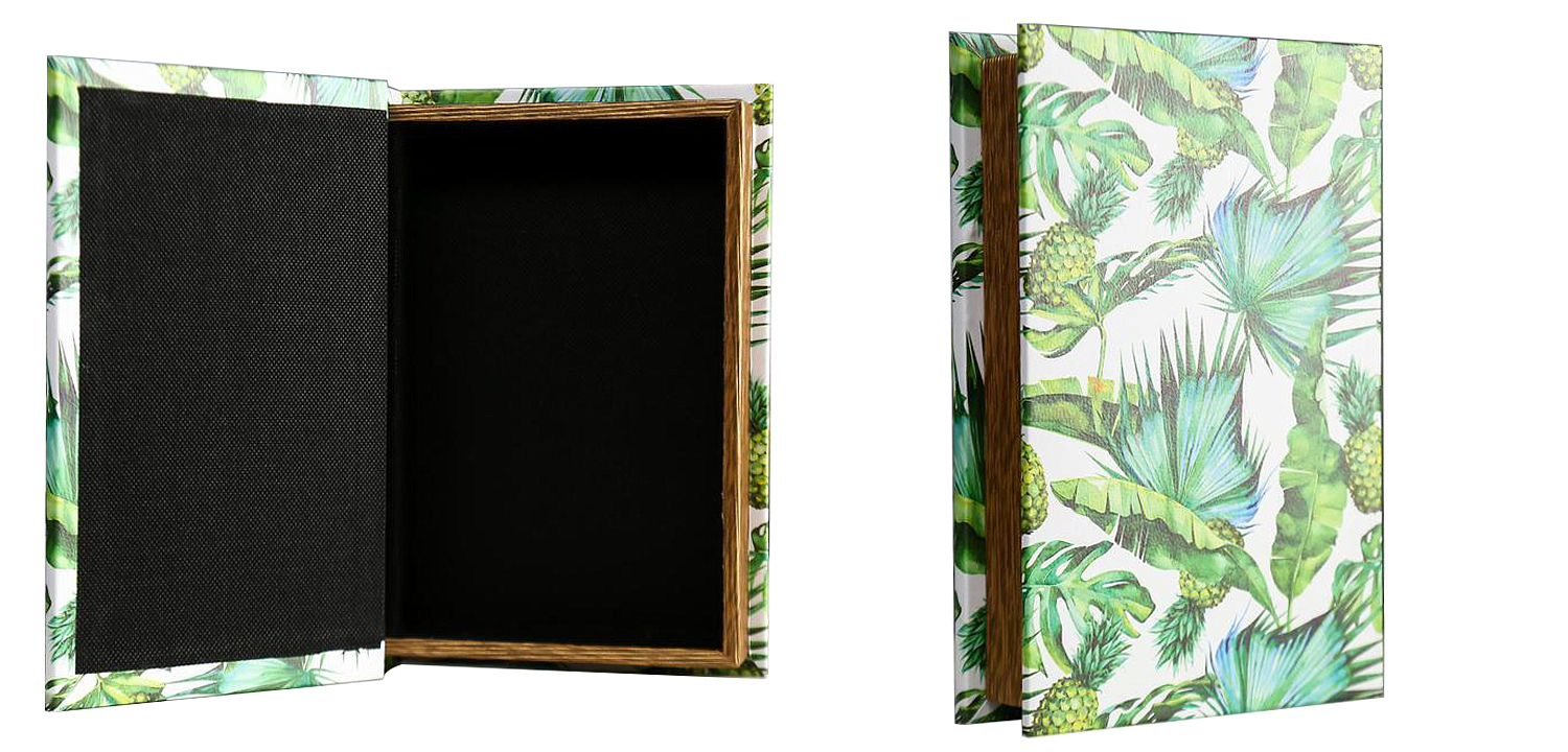 Шкатулка-книга Pineapples and Leaves Mirror Book Box Шкатулка-книга Pineapples and Leaves Mirror Book Box - Loft-Concept в Костроме