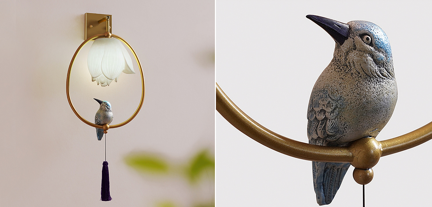 Бра White Flower and bird Sconce Бра White Flower and bird Sconce - Loft-Concept в Костроме