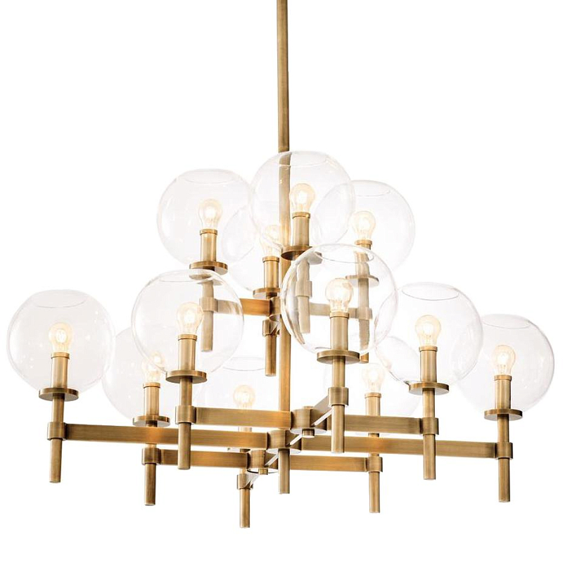 Люстра Chandelier Jade L Латунь Античная полированная Прозрачное Стекло Люстра Chandelier Jade L Латунь Античная полированная Прозрачное Стекло в Костроме | Loft Concept