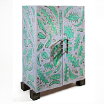 Премиальный Шкаф Defoliation двухстворчатый роспись зеленые листья  варинант исполнения - 1 | Loft Concept в Костроме