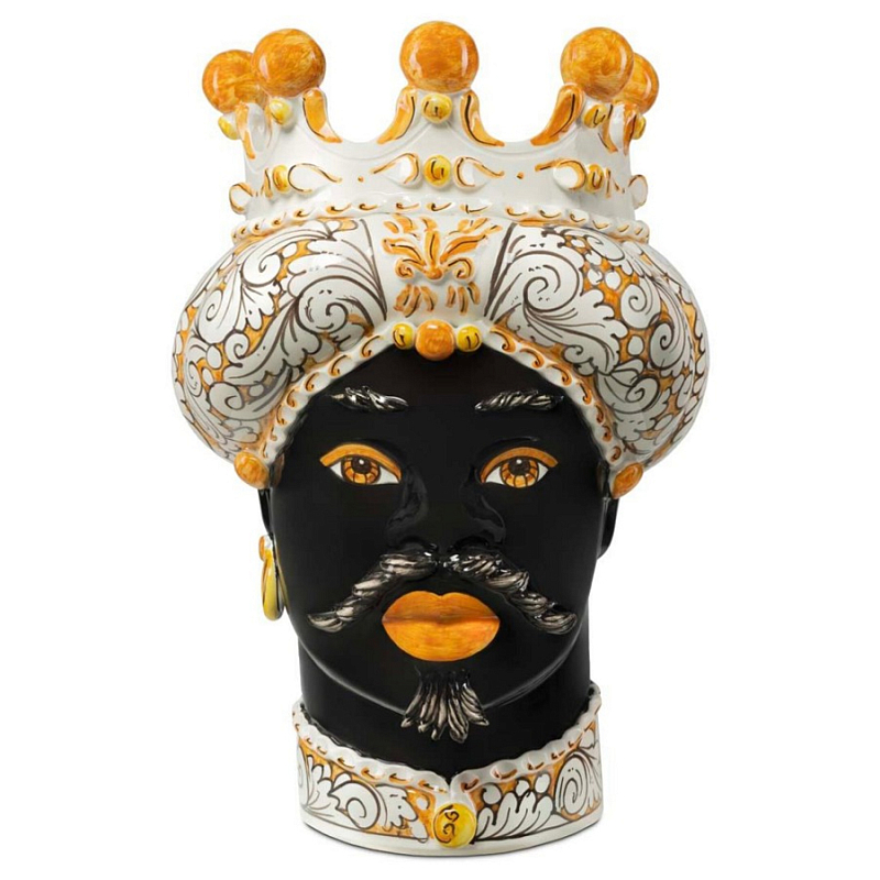 Ваза Vase Moro Man Ornate Orange Черный Оранжевый Белый Ваза Vase Moro Man Ornate Orange Черный Оранжевый Белый в Костроме | Loft Concept