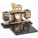 Настольный письменный набор из яшмы и долерита с декором виде льва Manager Organizer варинант исполнения - 2 | Loft Concept в Костроме