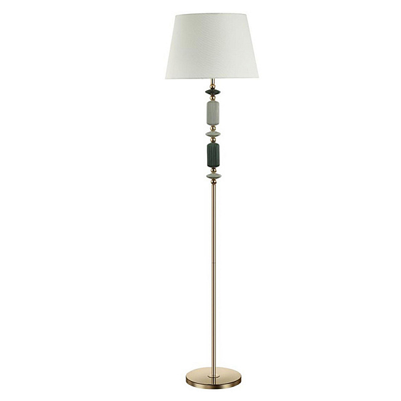 Торшер Iris Fabric Lampshade Floor lamp Candy Золотой Белый Торшер Iris Fabric Lampshade Floor lamp Candy Золотой Белый в Костроме | Loft Concept